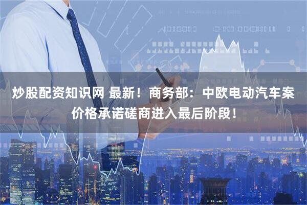 炒股配资知识网 最新！商务部：中欧电动汽车案价格承诺磋商进入最后阶段！
